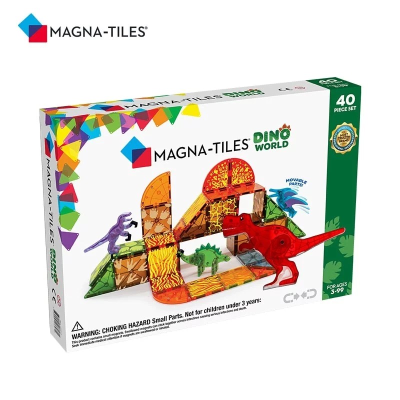 【敲敲嚴選】Magna-Tiles® 磁力積木-恐龍世界 40片