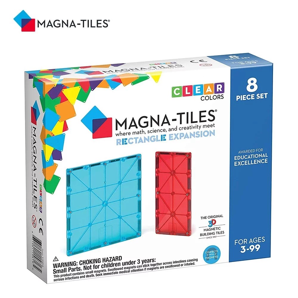 【敲敲嚴選】Magna-Tiles® 磁力積木-方形補充套組(8入)