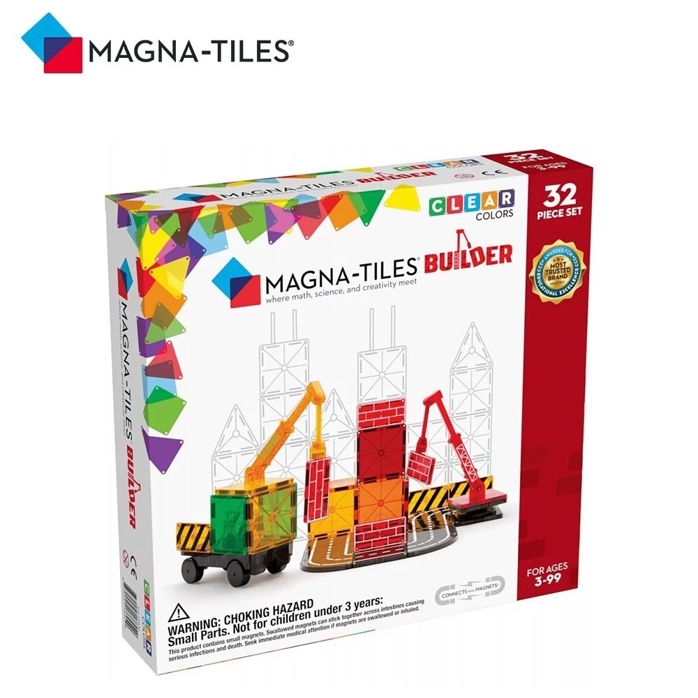 【敲敲嚴選】Magna-Tiles® 磁力積木32片-工程基地